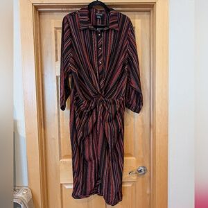 City Chic Multicolor Striped Long Sleeve Dress
